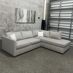 West Elm Light Gray Sectional (Free Delivery)