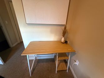 Home office computer desk (white and oak colored)