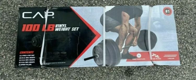 Brand New 100 LB Barbell Weight Set W/ Plates