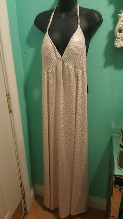 Coogi Brand Maxi dress..white/gold color..size large....brand new!