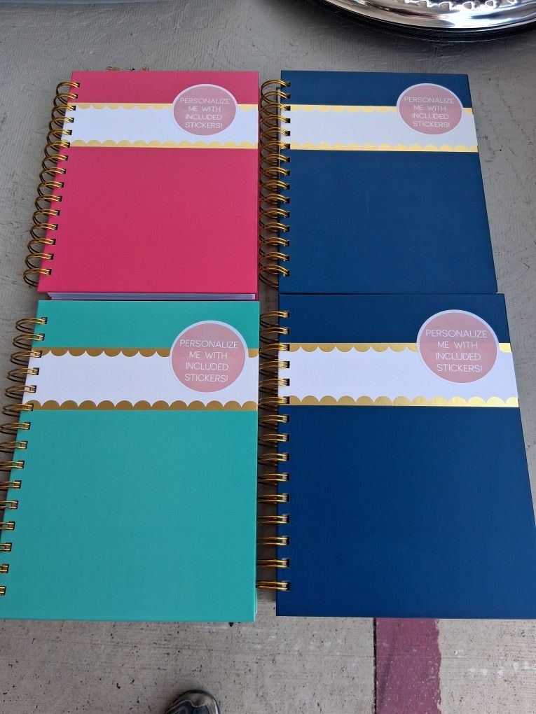 Spiral Notebook With Stickers, Comes In 4 Different Colors.