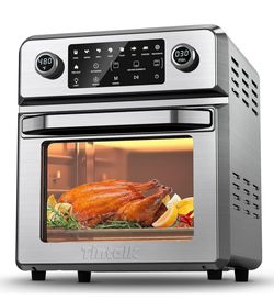 TinTalk Air Fryer Toaster Oven 16-Quart, TINTALK 10-in-1 Airfryer Oven, Stainless Steel