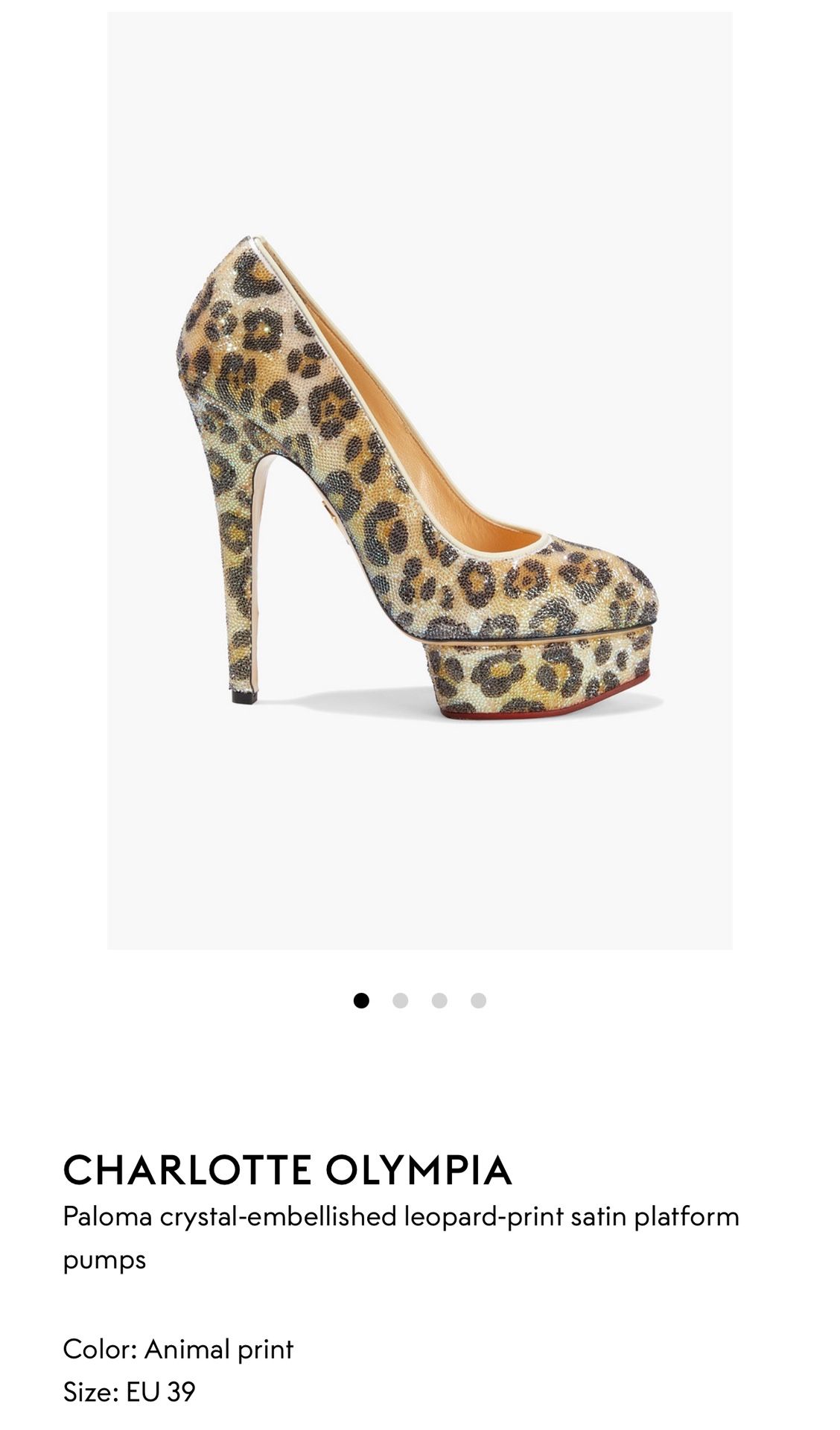 CHARLOTTE OLYMPIA Paloma crystal embellished leopard print satin