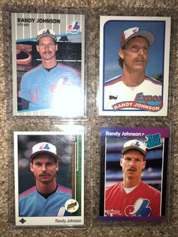 4 Randy Johnson rookie baseball cards