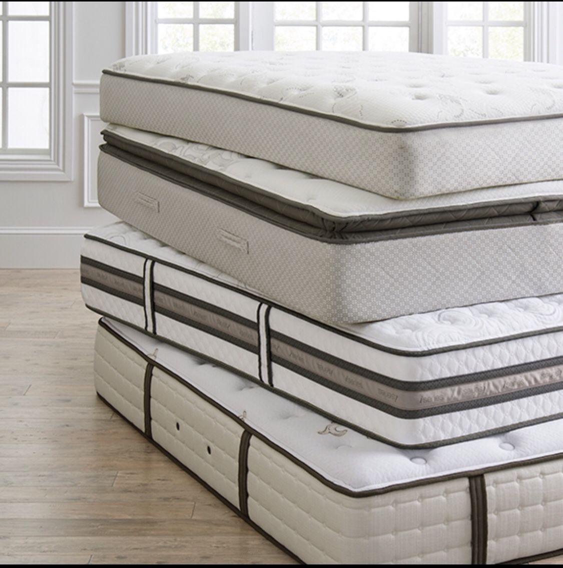 New Queen mattress and boxspring available on all sizes! We delivered 