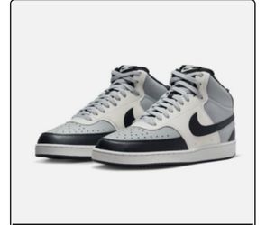 Nike COURT VISION MID NN Mens Lt Smoke Grey/Black-Sail Sz 9.5 DN3577-002