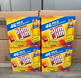 Slim Jim Smoked Jerky Snack Sticks, Mild Flavor, 6g Protein Per Serving, 0.28 oz. (46-Count)