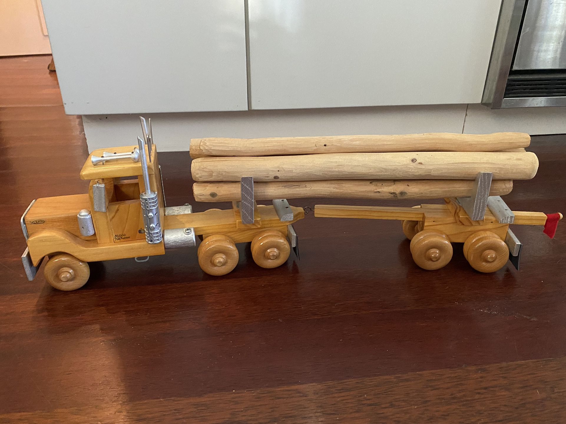 Collectible Scale Logging Truck, Excellently Crafted In Wood