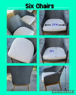 Expandable Table & Six Chairs w/Cushions
