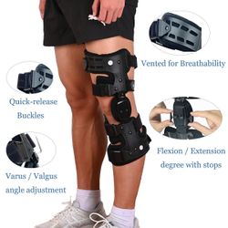 Komzer OA Unloader Knee Brace, Osteoarthritis of the bone on bone Knee Support, Rheumatoid Arthritis, Knee Joint Pain and Degeneration (Black, Right)