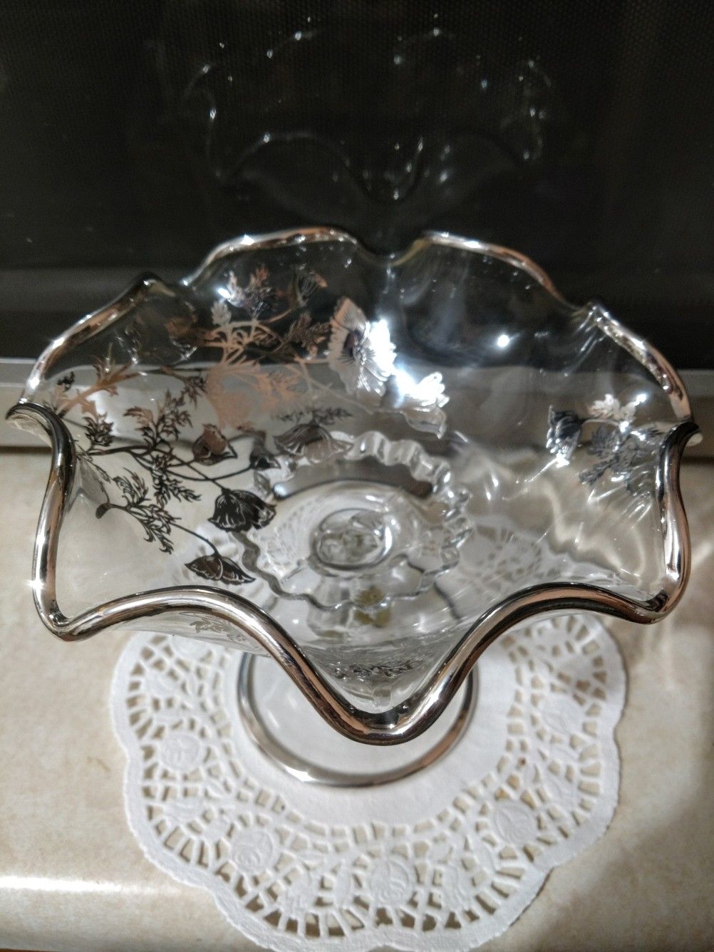 Vintage Footed Glass Dish