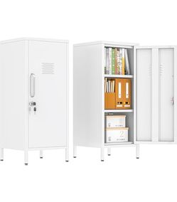 Metal Locker Cabinet – Open Box – Never Assembled – White Steel