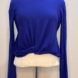Splendid Blue Twist Front Long Sleeve Sweater - Medium