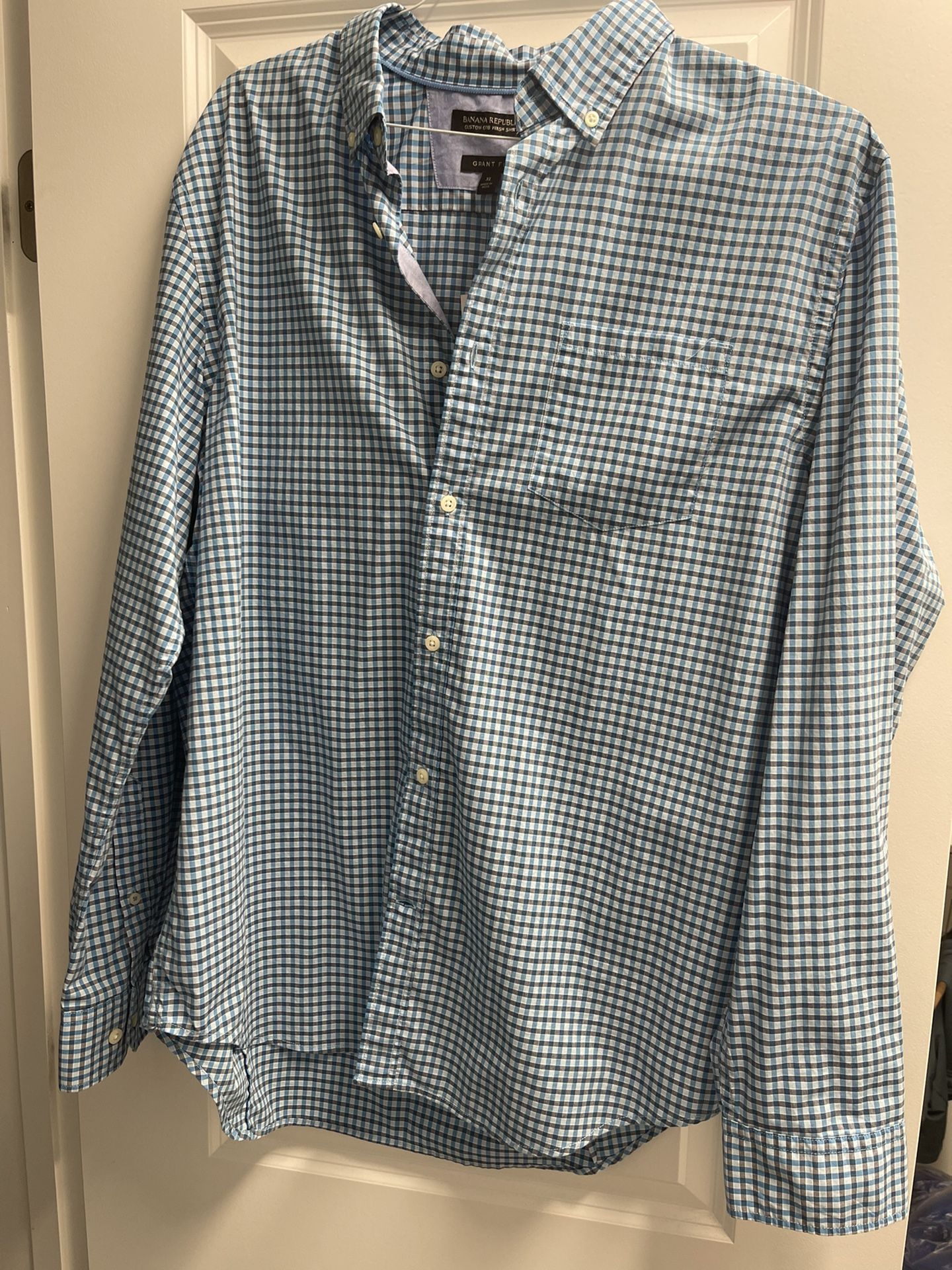 Banana Republic Grant Fit Extra Large (XL) Checkered  Shirt