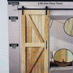 36 inch by 80 inch 5 and 1 designed unfinished frame sliding horn door hardware kit Non bypass4