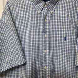 Ralph Lauren Long Sleeve Multi Color Blue Men's Shirt
