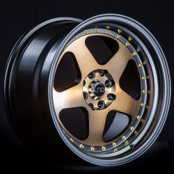JNC010 Matte Bronze Black Lip Gold Rivets Wheels - 17"