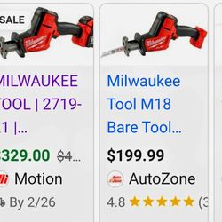 Sawzall With 5.6 Battery 