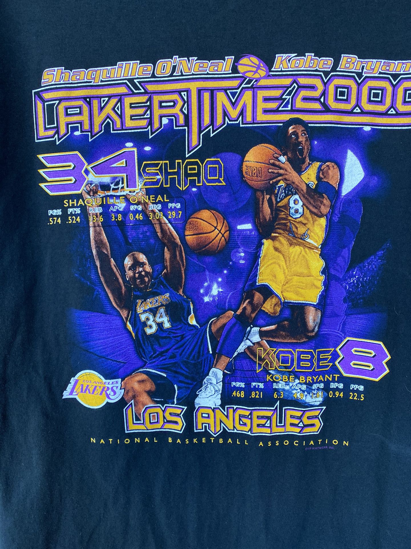 Men's Vintage 00's TND Los Angeles LA Lakers Shaquille O'Neal T Shirt Tee  Sz 2XL