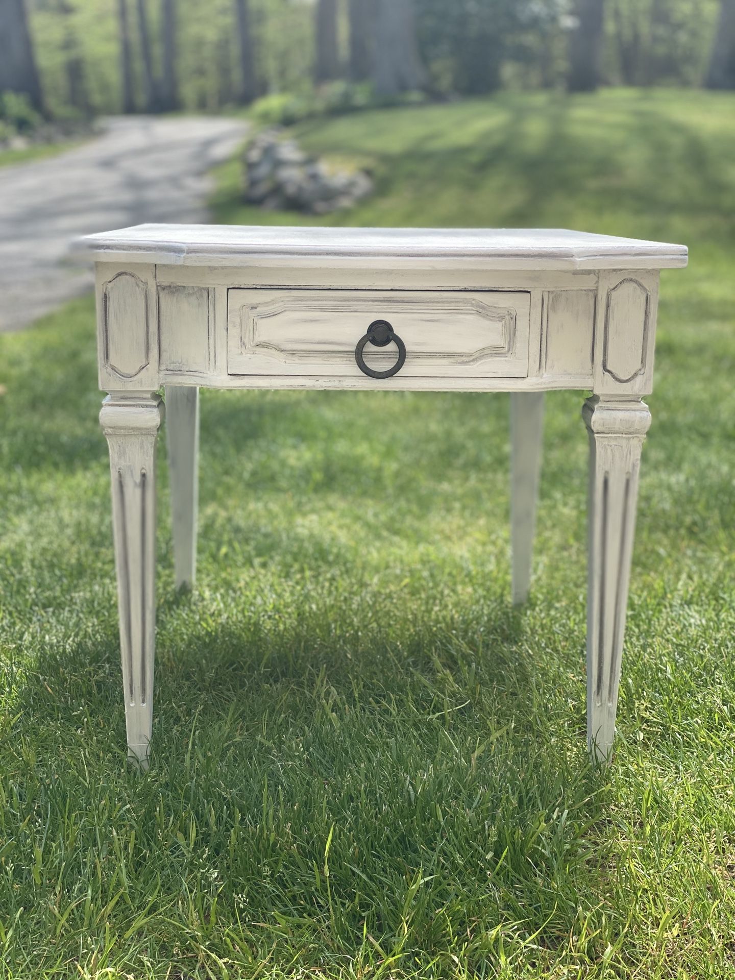 Two Refurbished Chalk Painted End Tables