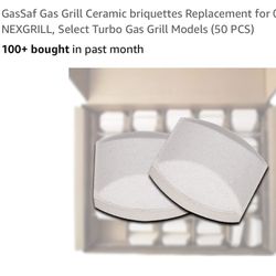 GasSaf Gas Grill Ceramic briquettes Replacement for 06000Y, NEXGRILL, Select Turbo Gas Grill Models (50 PCS)