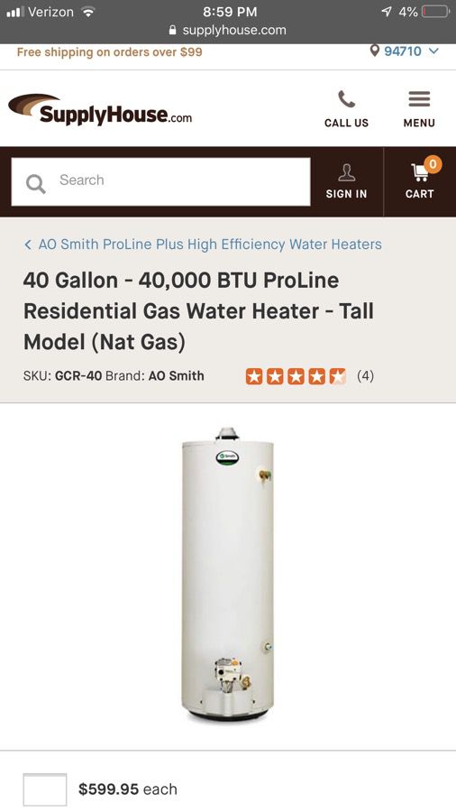 40galones water heater de venta Nuevo en caja AO Amith