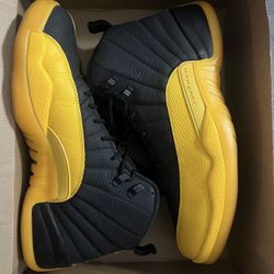 Jordan 12 Black And Yellow Men’s Size 13 Basketball Shoes