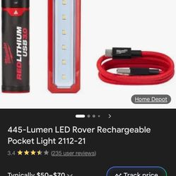 Milwaukee Rechargeable Rover 445-Lumen LED Light