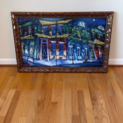 New Orleans  French quarter art w frame