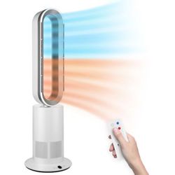 34 Inch Bladeless Tower Fan with Remove, Heater and Fan Combo for Indoor Use, Cooling Oscillating F