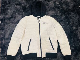 Hollister White Puffer Jacket with Hood
