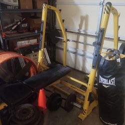 Weights, Bench, Heavy Bag