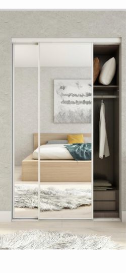 Mirrored closet door