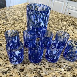 Williams Sonoma Pitcher and glasses