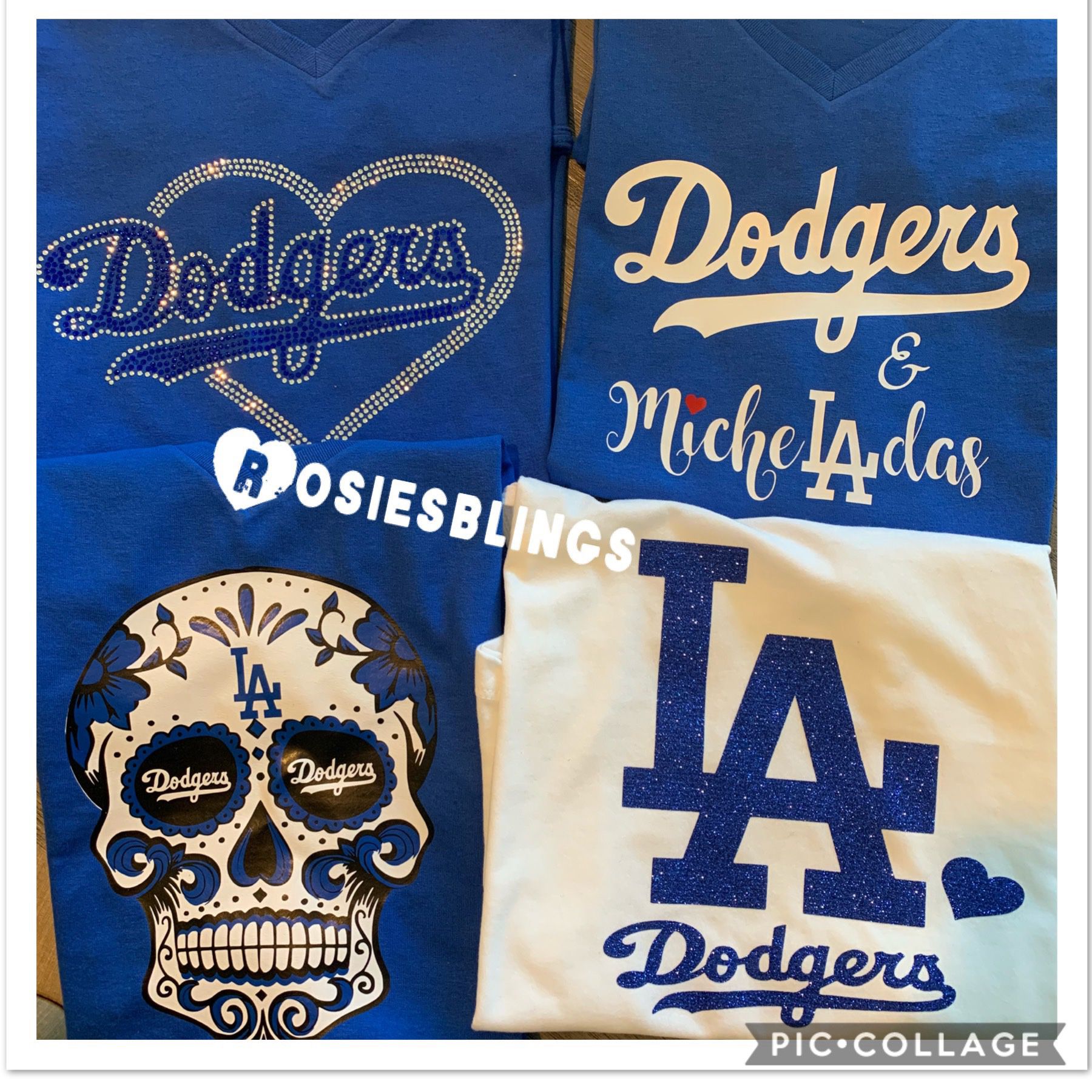 LA Dodgers Crystal Rhinestone Shirt by britetype on