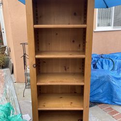 Solid Rustic Pine Wood Bookcase Or Shelving Unit