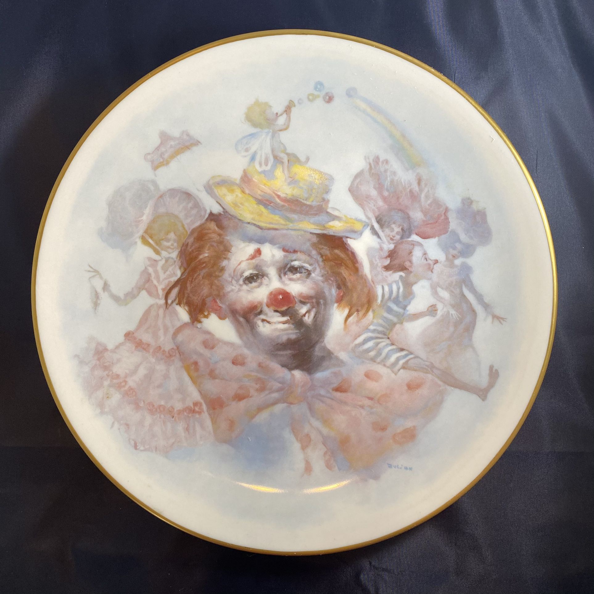 Julian Ritter Clown Plate, Gorham China Collectible Plate, 1977 Falling in Love Limited Edition Collectors Plate