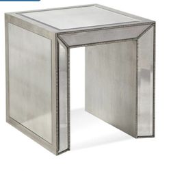 Bassett Mirror Company Hollywood Glam Murano Rectangular End Table in Antique Mirror T2624-200

