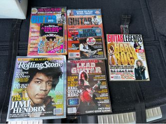 NEW Sealed Guitar World DVD Box Sets & Vintage Rock Magazine Lot - Jimi Hendrix Tribute & Axis, Blues Rock, Hard Rock Tabs