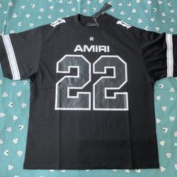 AMIRI 22 Jersey Black Tee Mens Size Large