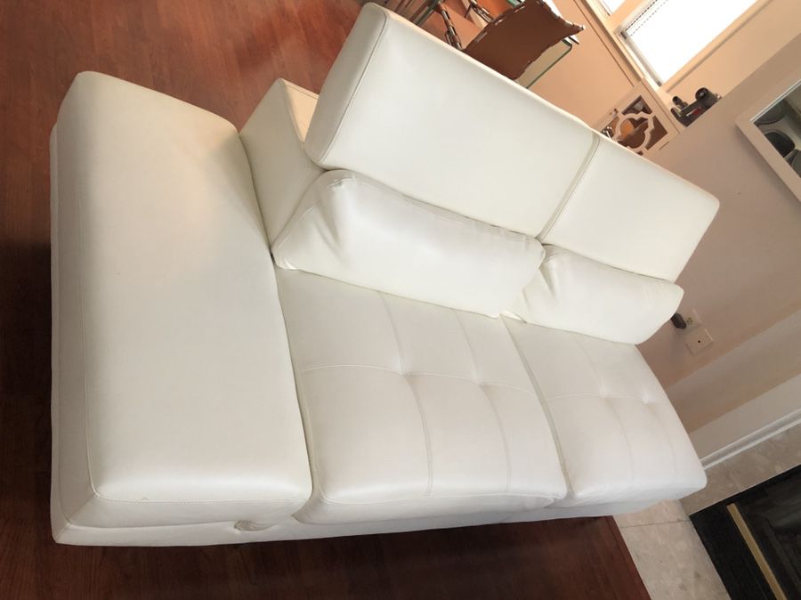 White leather couch