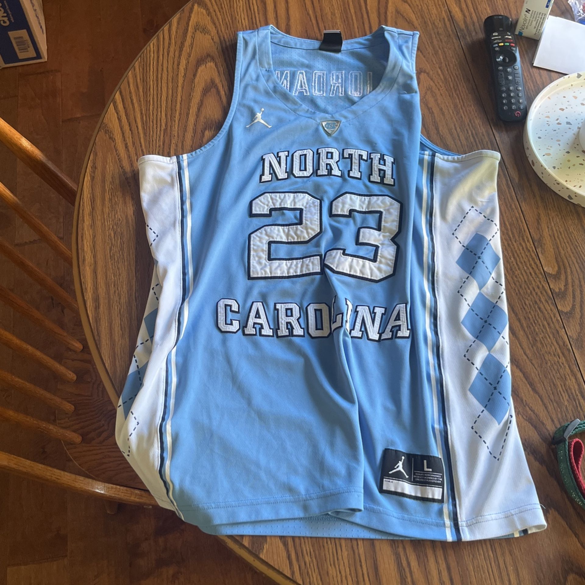 “MJ” North Carolina Fully Authentic Jersey Size L