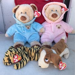 5 TY Pluffies Beanbag Plushies