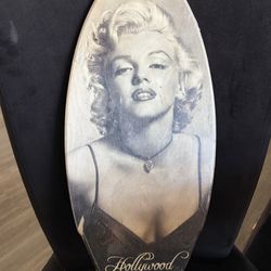 Mini surfboard both sided Marilyn Monroe. L20 X  W8 1/2. See pictures