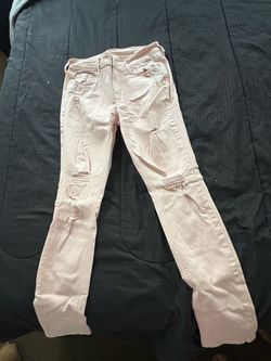 Pink Distressed Skinny Jeans