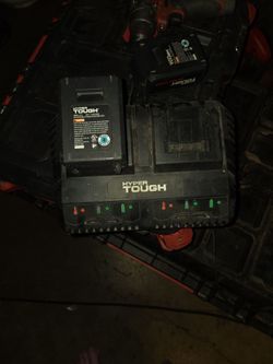 Hyper tough dual fast charger with 4 - 4.0 amp batteries