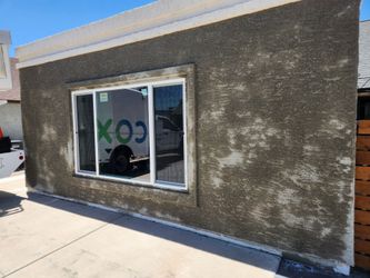 Stucco and lath,. foom board insulation