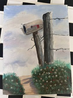 Mailbox Oil Painting On Canvas 