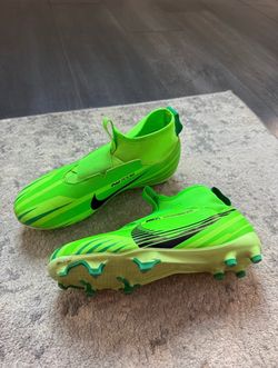 Nike High-Top Soccer Cleats in Bright Green with Black Swoosh Ronaldo Cleats