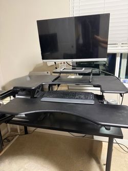 Black Standing Desk Converter Riser
